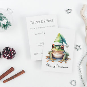 Invitación Rana de Navidades rojos, personalizado
