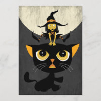 Rana de saltos de bruja con gato negro