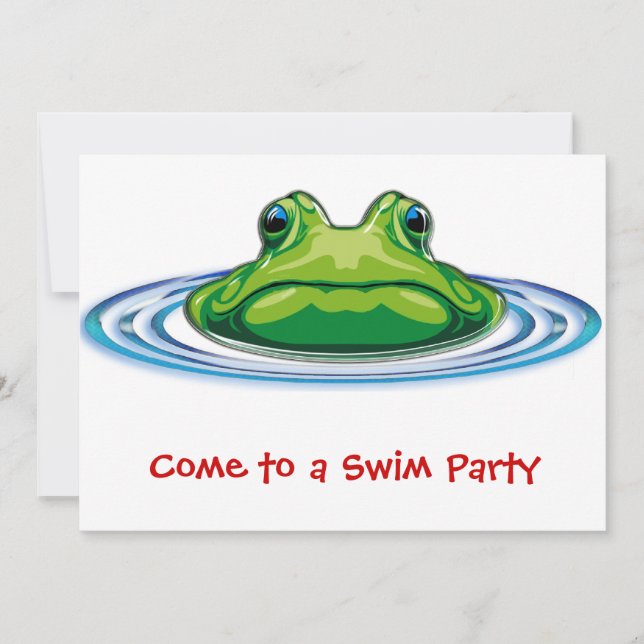 Invitación Rana del fiesta profundo de la laguna (Anverso)
