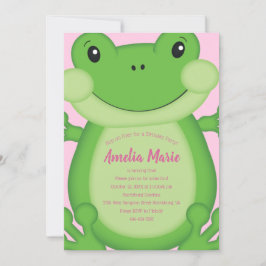 Invitación Rana Fiesta de Cumpleaños Rosa