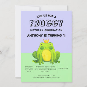 Invitación Rana moderna de Prince Purple Abstract