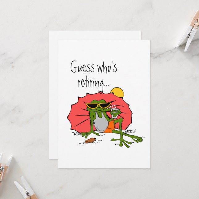 Invitación Rana personalizado en el Fiesta de Jubilación de P (Anverso/Reverso In Situ)