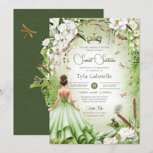 Invitación Rana Príncipe Dulce 16 Princesa Cumpleaños