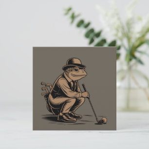 Invitación Rana Retro Divertida Rana Retro Amante del Golf