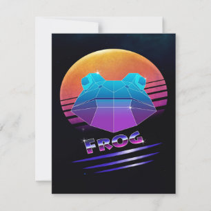Invitación Rana Retro Synthwave Verde Amante de Animales Salv