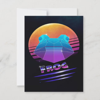 Invitación Rana Retro Synthwave Verde Amante de Animales Salv