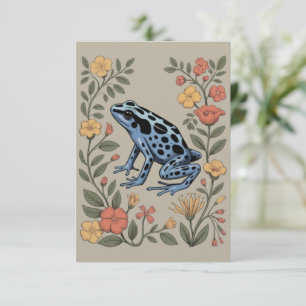 Invitación Rana Veneno Azul Flor Adorable Sapo  Amante de Ran