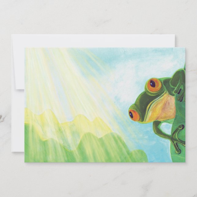 Invitación Rana verde atrapando rayos solares (Anverso)
