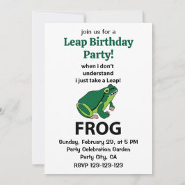 Invitación Rana Yo Solo Doy Un Salto A La Rana Cumpleaños