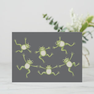 Invitación Ranas Bailarinas Regalo de Anfibio Lindo para Aman