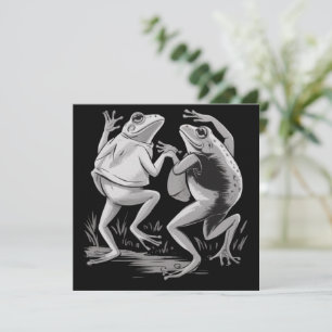 Invitación Ranas Bailarinas Sapo Goblincore Dark Academia Ret