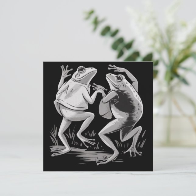 Invitación Ranas Bailarinas Sapo Goblincore Dark Academia Ret (Anverso de pie)