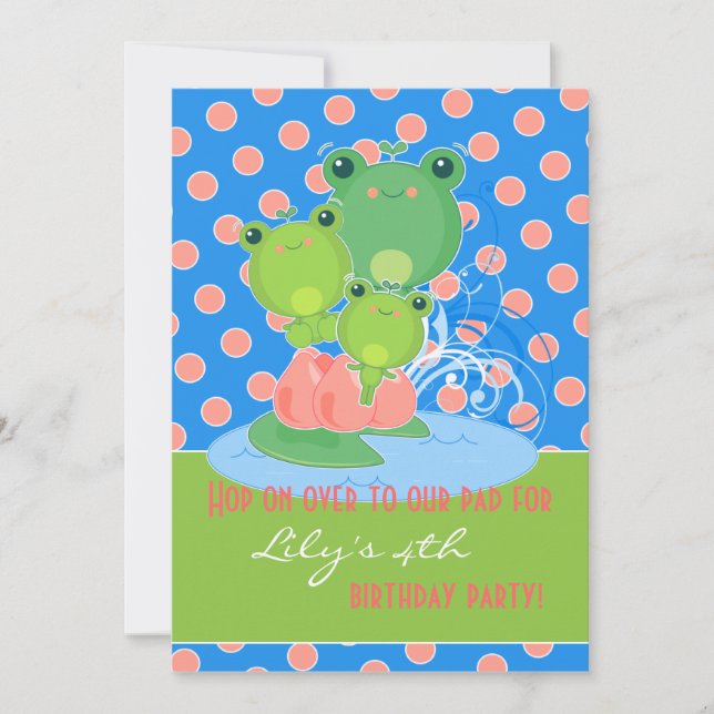 Invitación Ranas felices (Anverso)