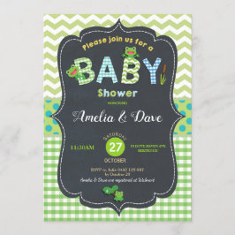 Invitación Ranas neutras de género de niño Baby Shower