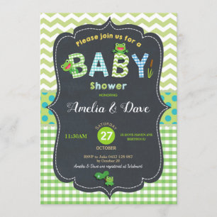 Invitación Ranas neutras de género de niño Baby Shower