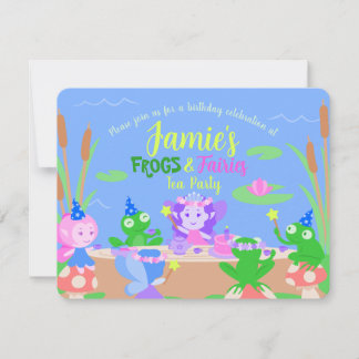 Invitación Ranas y hadas Tea Fiesta Cumpleaños