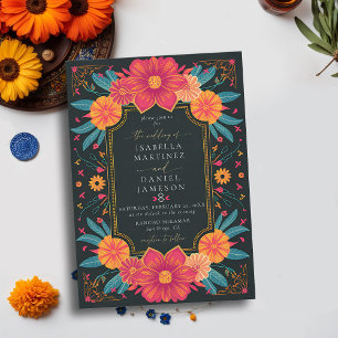 Invitación Rancho Mexicano Elegante Audaz Flores Boda de marc