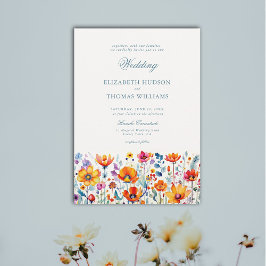 Invitación Rancho Mexicano Floral Watercolor Elegante Boda