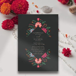 Invitación Rancho Mexicano Moderno Flores Rústicas Boda de ma