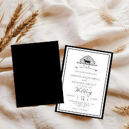 Invitación Rancho Rústico Boda de Cowboy País Occidental