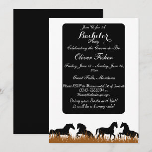 Invitación Rancho y camina por la fiesta temática del soltero