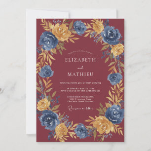 Invitación Ranúnculo de Pizarra Oxidada Eucalipto Boda