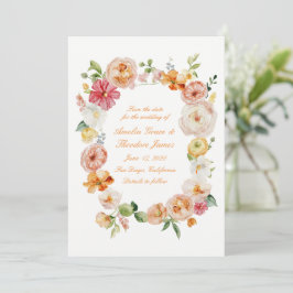 Invitación Ranunculus Boda de Jardín de Verano Guarden la Fec