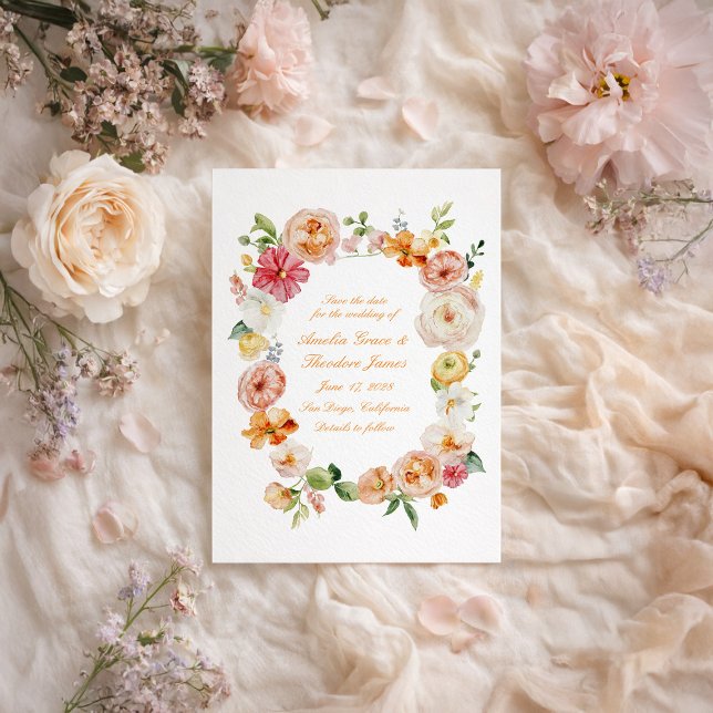 Invitación Ranunculus Citrus Boda de Verano Save the Date (Subido por el creador)