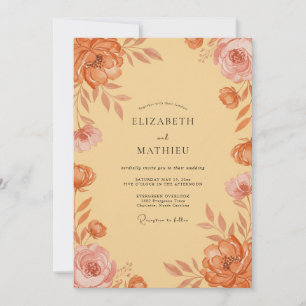 Invitación Ranunculus de mantequilla de albaricoque y eucalip