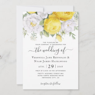 Invitación Ranunculus florals amarillo blanco