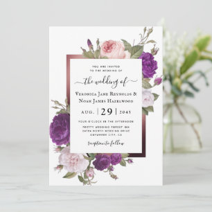 Invitación Ranunculus Gold Frame Florals