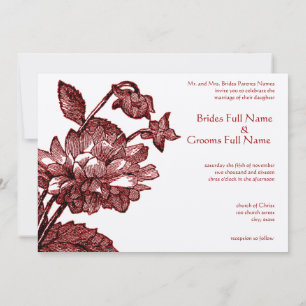 Invitación Ranunculus Rosa Borgoña Boda Moderna