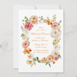 Invitación Ranunculus Summer Garden Rehearsal Dinner Invite