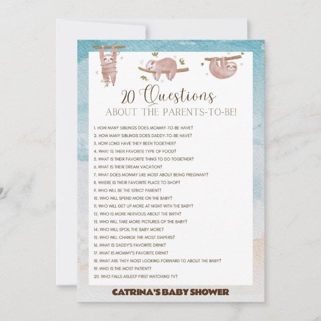 Invitación Ranura Baby Shower - Nombre editable, 5x7 (Anverso)