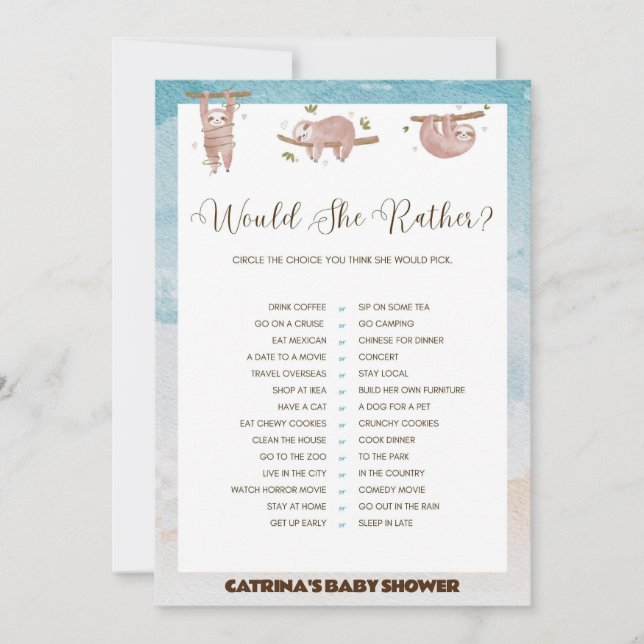 Invitación Ranura Baby Shower - Nombre editable, 5x7 (Anverso)