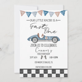 Invitación rápida de primer cumpleaños de un coche