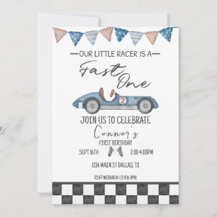 Invitación rápida de primer cumpleaños de un coche