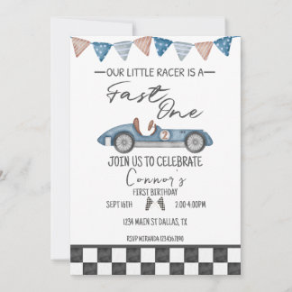 Invitación rápida de primer cumpleaños de un coche