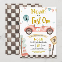Invitación rápida de un coche de Carreras retro