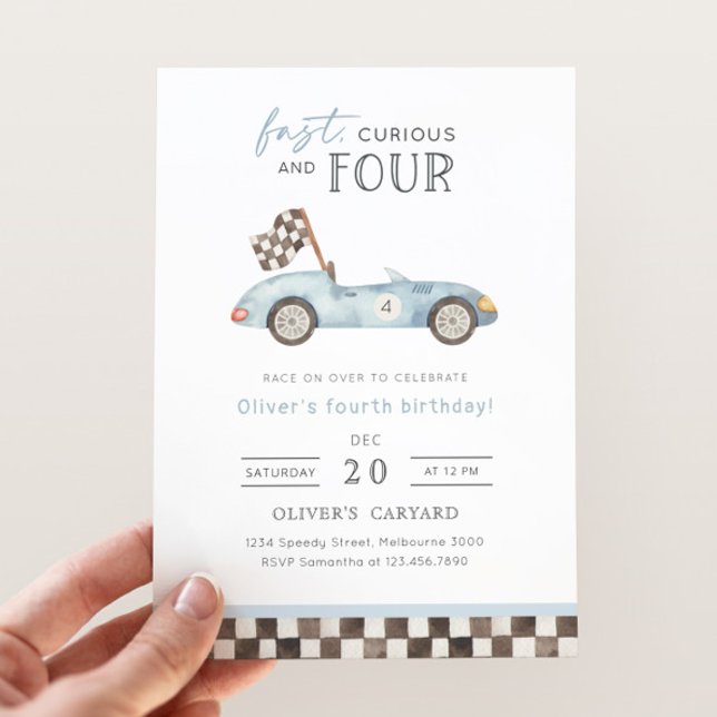 Invitación Rápido, Curioso y Cuatro Carreras 4º Cumpleaños (Subido por el creador)
