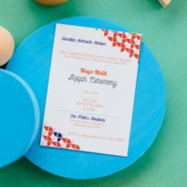 Invitación RÁPIDO Patrón Naranja blanco, Aqiqah Baby Shower