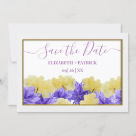 Invitación Rapsodia púrpura de flor silvestre guardar la fech