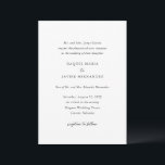 Invitación Raquel Classic Elegant Wedding<br><div class="desc">Elegante invitación de boda con un diseño sencillo y clásico con fuentes serif tradicionales y elegantes de escritura.</div>