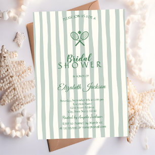 Invitación Raquetas de Tenis con Franjas Verdes para Despedid