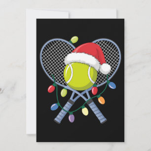 Invitación Raquetas de Tenis de Navidad Bola Sombrero de Sant