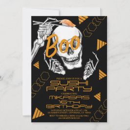 Invitación Rasgo divertido esqueleto Sushi Halloween fiesta