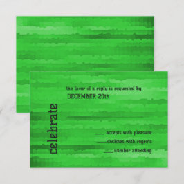 Invitación Rasgos del Techno verde brillante del bar Mitzvah