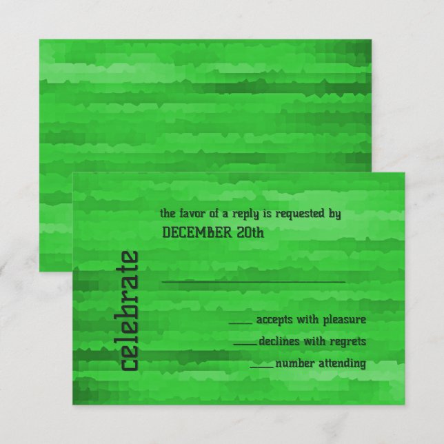 Invitación Rasgos del Techno verde brillante del bar Mitzvah (Anverso / Reverso)