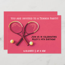 Raspas y bolas de tenis de la fiesta de cumpleaños