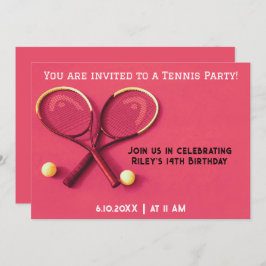 Invitación Raspas y bolas de tenis de la fiesta de cumpleaños